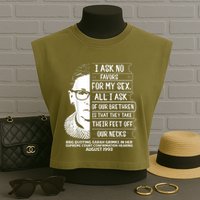 Rbg Quote Ruth Bader Ginsburg I Ask No Favor Garment-Dyed Women's Muscle Tee