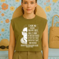 Rbg Quote Ruth Bader Ginsburg I Ask No Favor Garment-Dyed Women's Muscle Tee