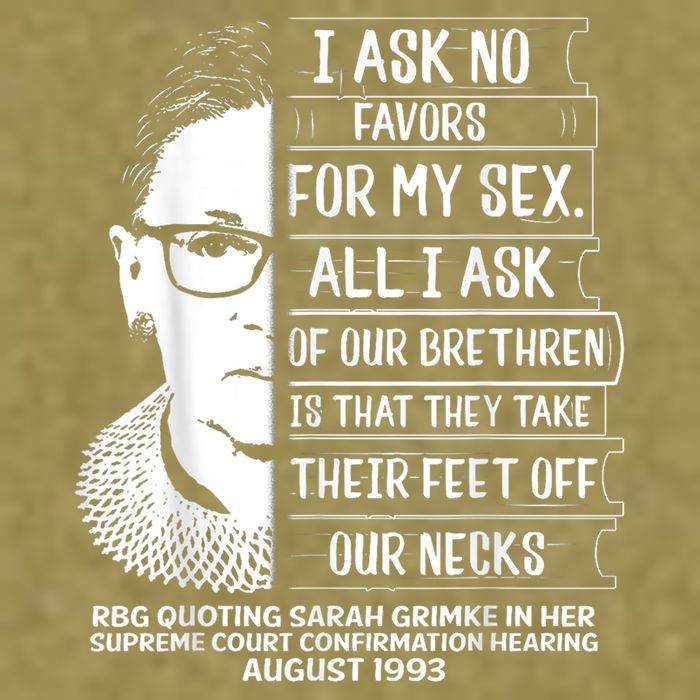 Rbg Quote Ruth Bader Ginsburg I Ask No Favor Garment-Dyed Women's Muscle Tee
