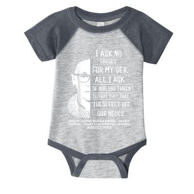 Rbg Quote Ruth Bader Ginsburg I Ask No Favor Infant Baby Jersey Bodysuit