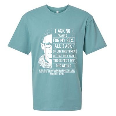 Rbg Quote Ruth Bader Ginsburg I Ask No Favor Sueded Cloud Jersey T-Shirt