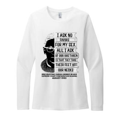 Rbg Quote Ruth Bader Ginsburg I Ask No Favor Womens CVC Long Sleeve Shirt