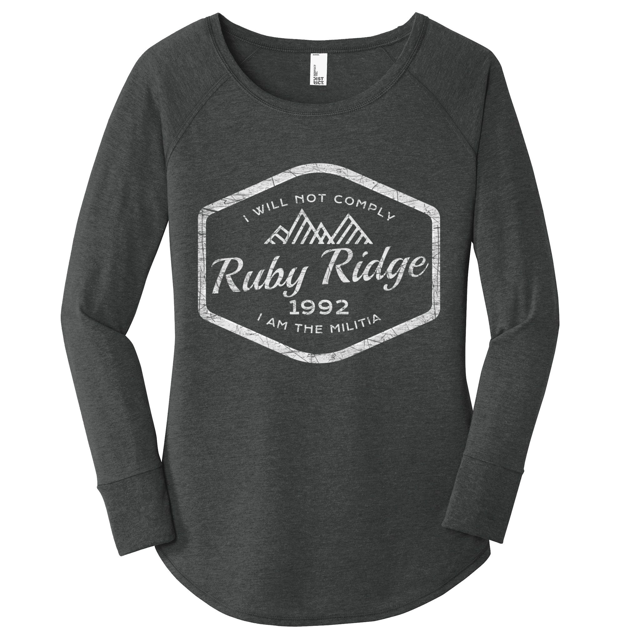 Ruby Ridge 1992. I Will Not Comply. Premium Women's Perfect Tri Tunic Long Sleeve Shirt