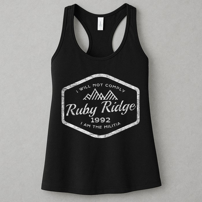 Ruby Ridge 1992. I Will Not Comply. Premium Womens Tank Top