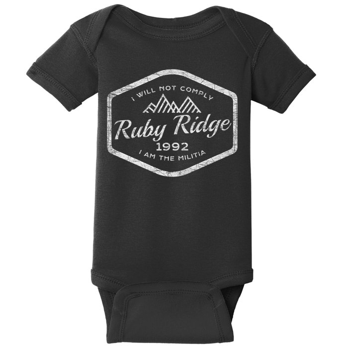 Ruby Ridge 1992. I Will Not Comply. Premium Baby Bodysuit