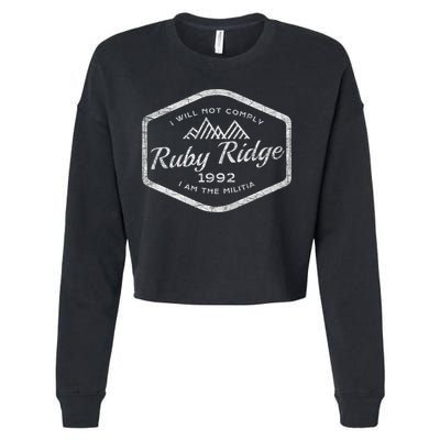 Ruby Ridge 1992. I Will Not Comply. Premium Cropped Pullover Crew