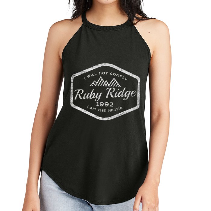 Ruby Ridge 1992. I Will Not Comply. Premium Women's Perfect Tri Rocker Tank