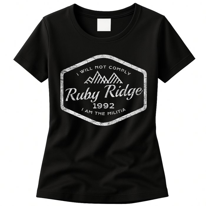 Ruby Ridge 1992. I Will Not Comply. Premium Womens T-Shirt