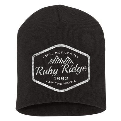 Ruby Ridge 1992. I Will Not Comply. Premium Short Acrylic Beanie