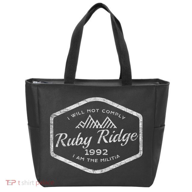 Ruby Ridge 1992. I Will Not Comply. Premium Zip Tote Bag