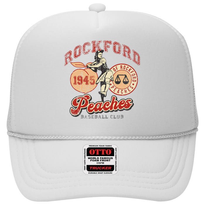 Rockford Retro 1945 Peaches High Crown Mesh Back Trucker Hat