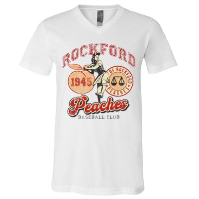 Rockford Retro 1945 Peaches V-Neck T-Shirt