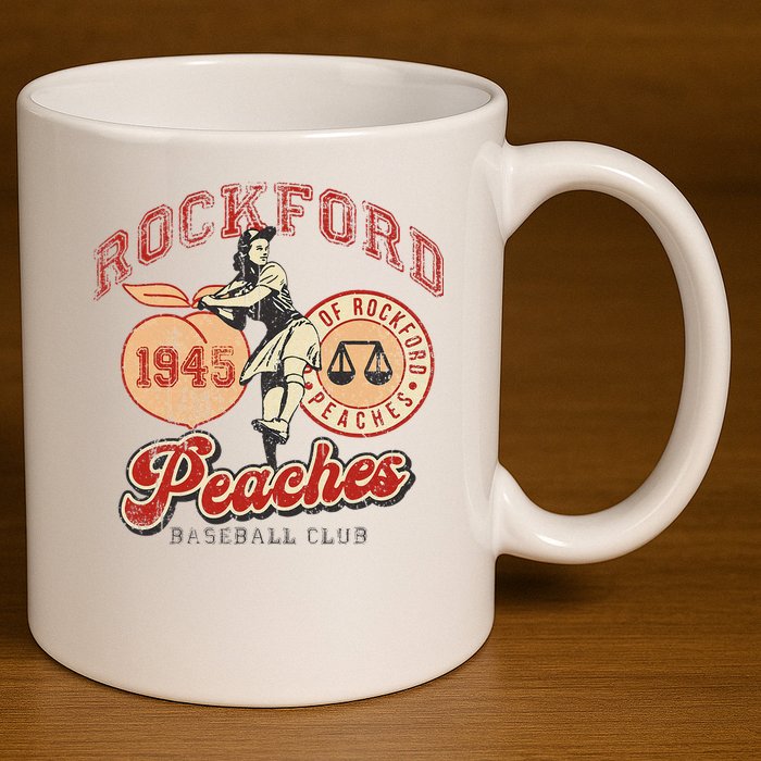 Rockford Retro 1945 Peaches 11oz C Handle Ceramic Mug