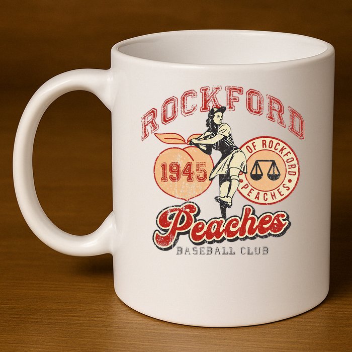 Rockford Retro 1945 Peaches 11oz C Handle Ceramic Mug