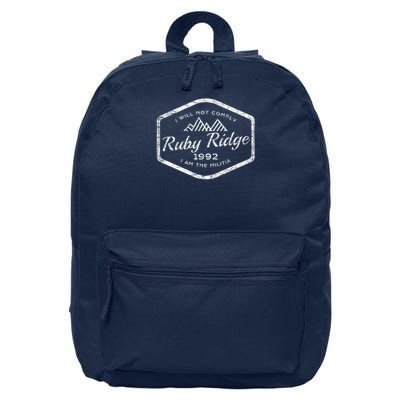 Ruby Ridge 1992 I Will Not Comply 16 in Basic Backpack