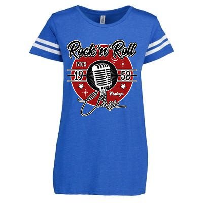 Retro Rockabilly 1950s Sock Hop Attire Enza Ladies Jersey Football T-Shirt