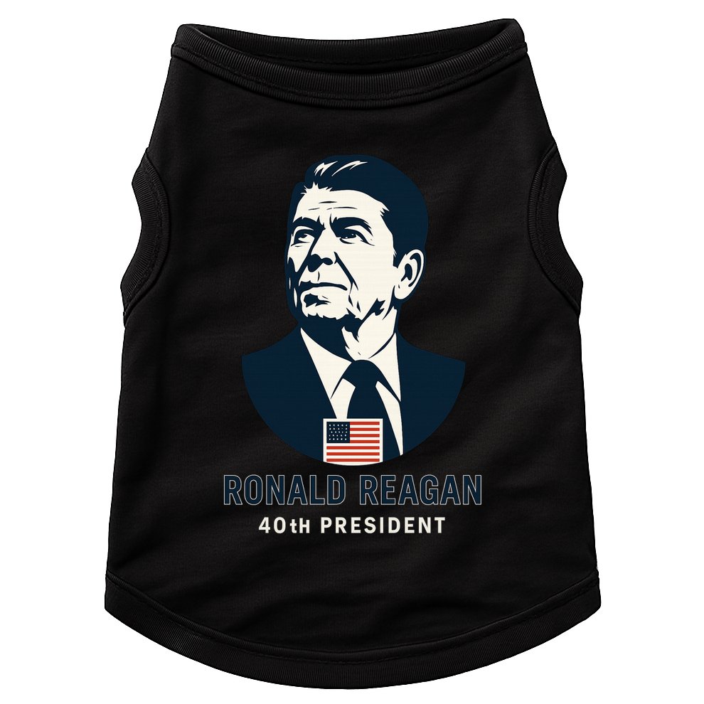 Ronald Reagan 40th President Minimalistic Doggie Tank