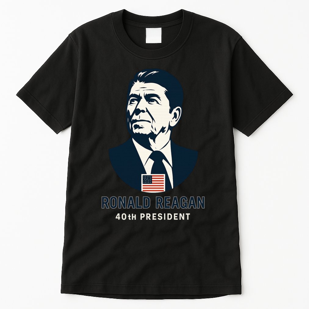 Ronald Reagan 40th President Minimalistic Tall T-Shirt