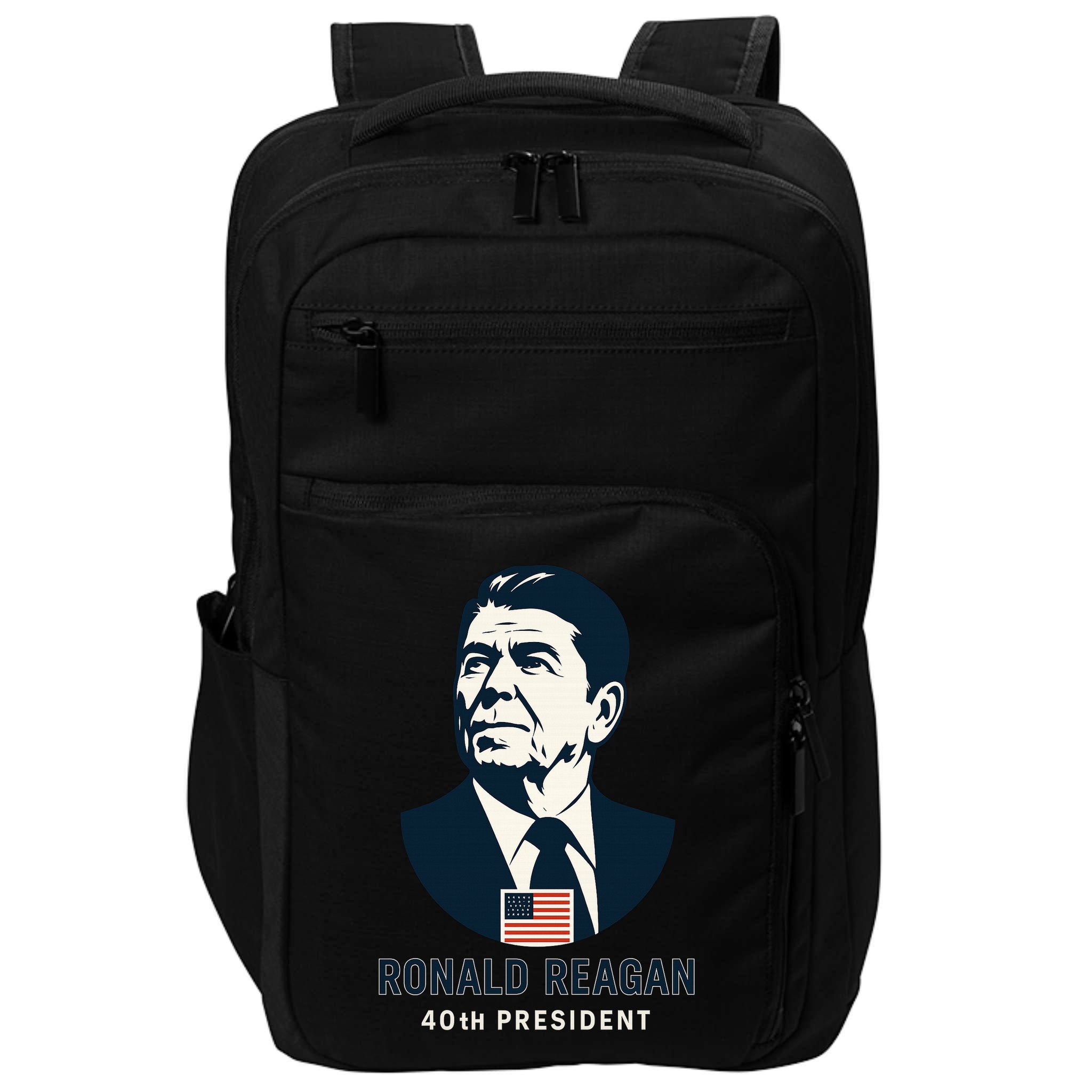 Ronald Reagan 40th President Minimalistic Impact Tech Backpack