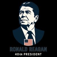 Ronald Reagan 40th President Minimalistic Impact Tech Backpack