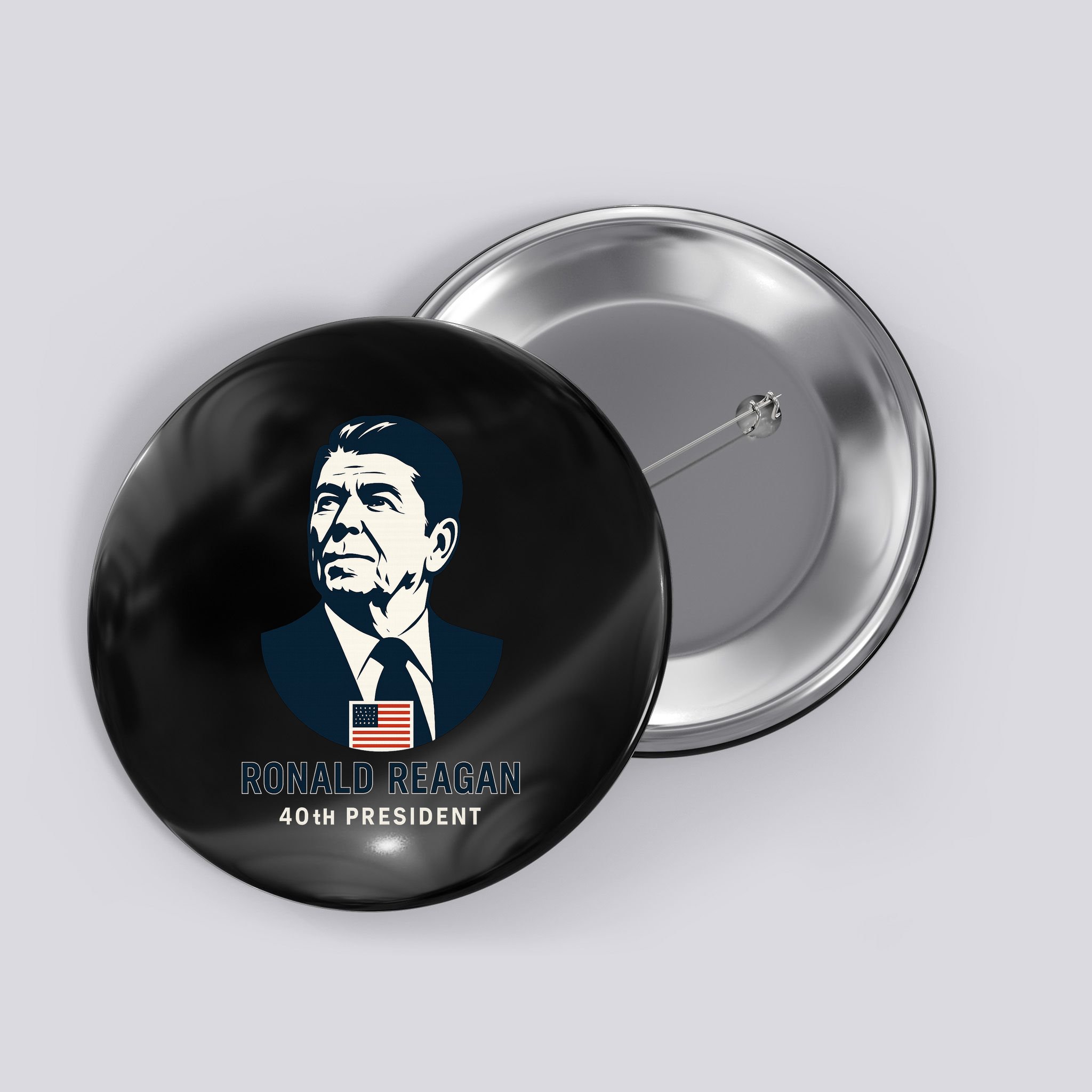 Ronald Reagan 40th President Minimalistic Button