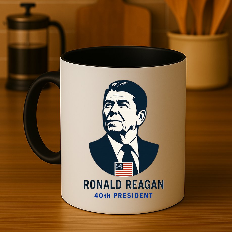 Ronald Reagan 40th President Minimalistic Mug