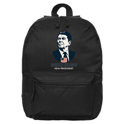 Ronald Reagan 40th President Minimalistic 16 in Basic Backpack
