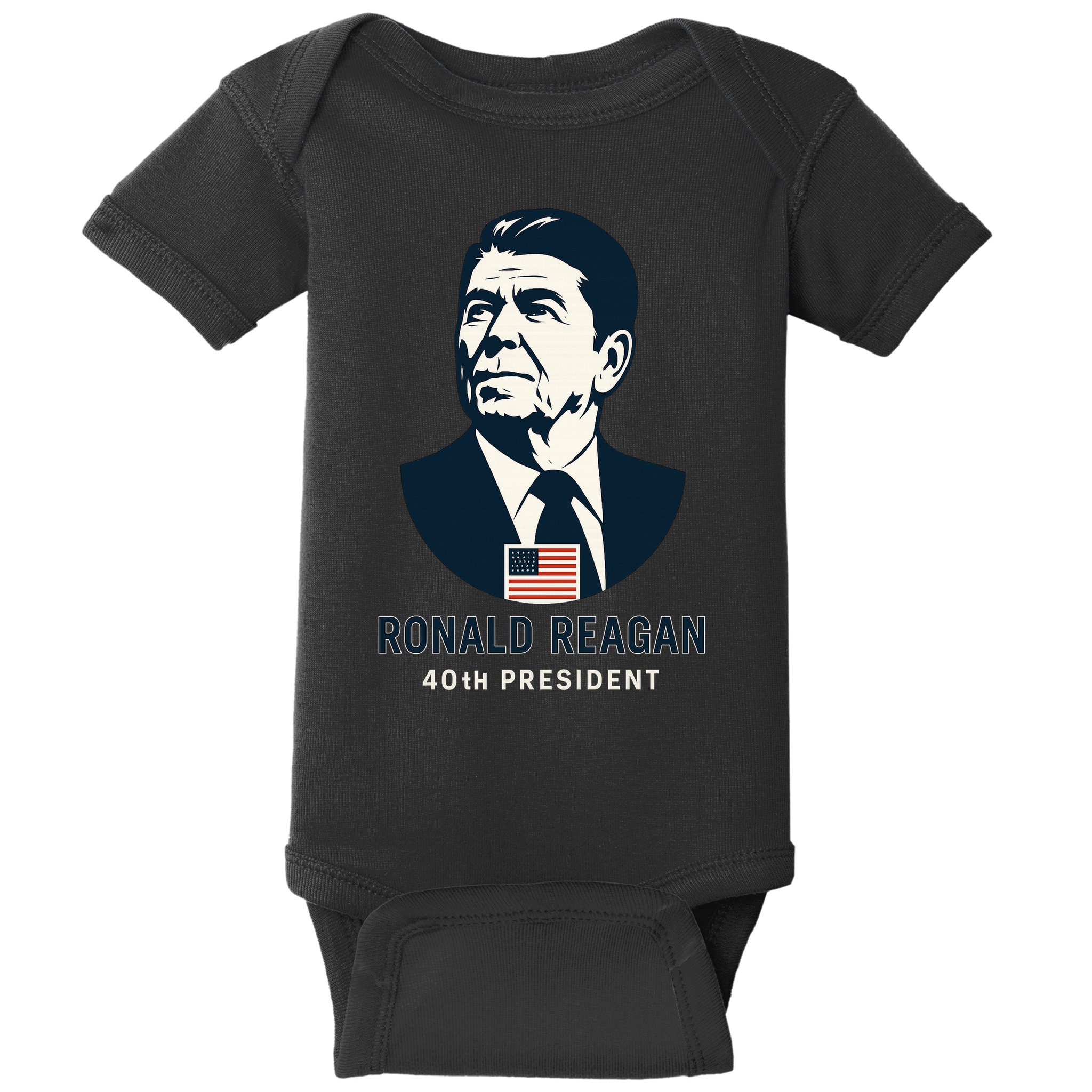 Ronald Reagan 40th President Minimalistic Baby Bodysuit