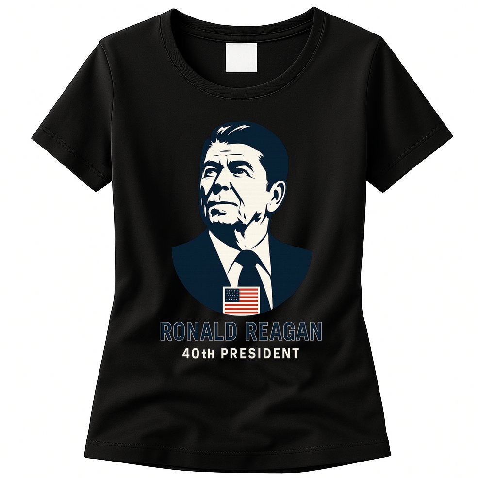 Ronald Reagan 40th President Minimalistic Womens T-Shirt