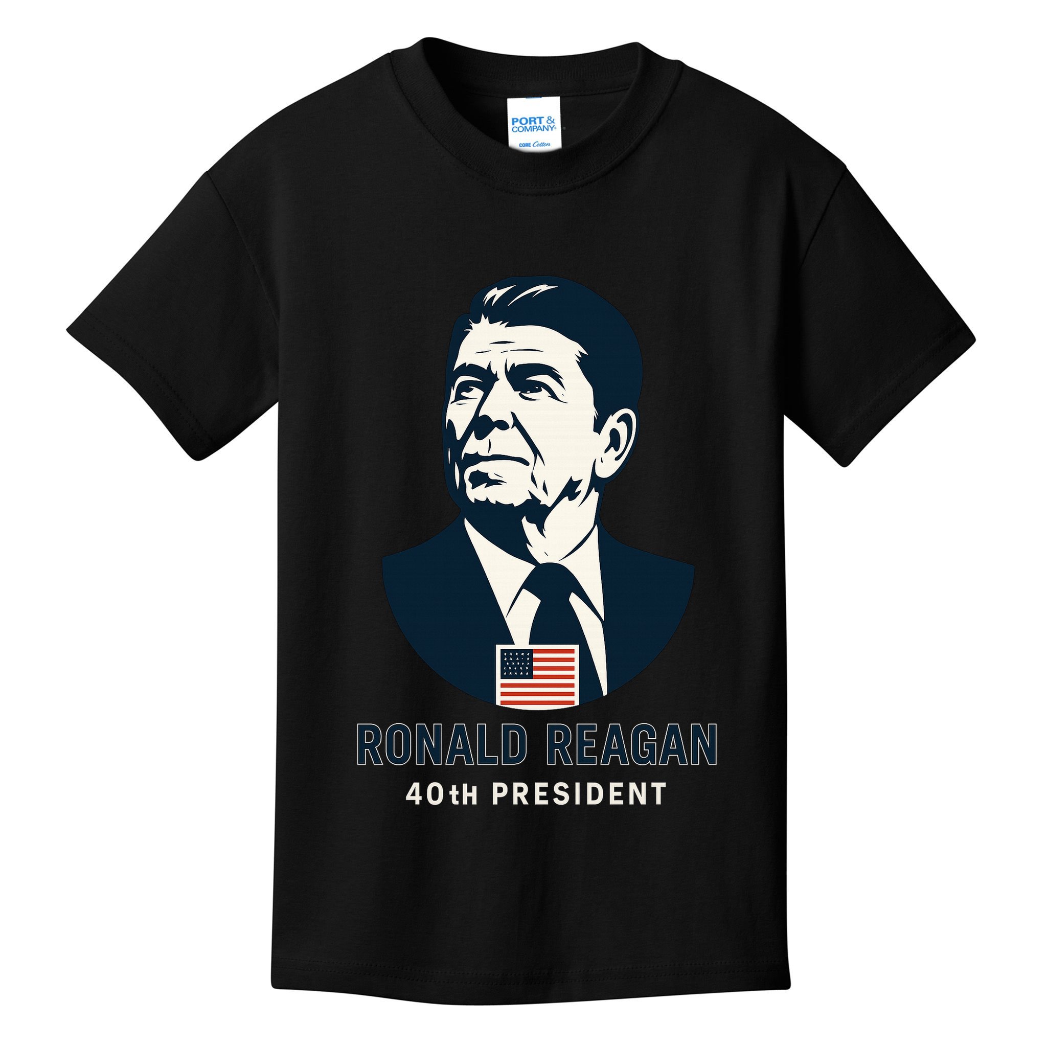 Ronald Reagan 40th President Minimalistic Kids T-Shirt