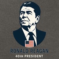 Ronald Reagan 40th President Minimalistic Cotton Canvas Backpack
