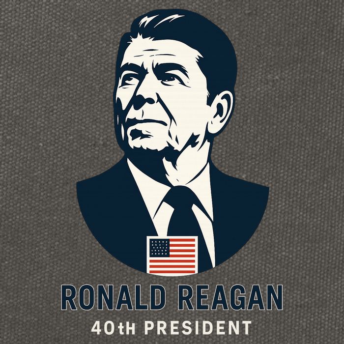 Ronald Reagan 40th President Minimalistic Cotton Canvas Backpack