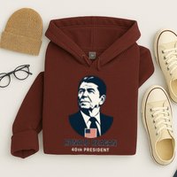 Ronald Reagan 40th President Minimalistic Hoodie