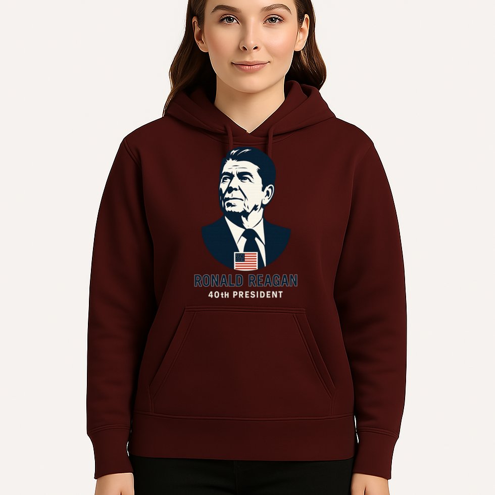 Ronald Reagan 40th President Minimalistic Hoodie