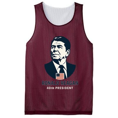 Ronald Reagan 40th President Minimalistic Mesh Reversible Basketball Jersey Tank