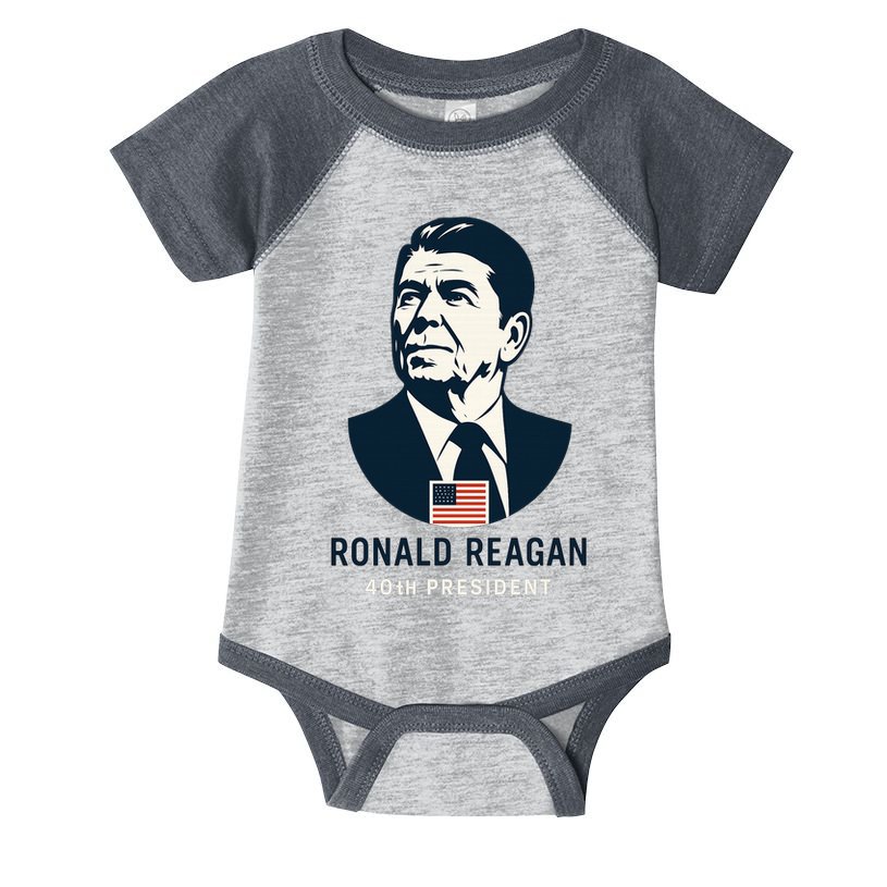 Ronald Reagan 40th President Minimalistic Infant Baby Jersey Bodysuit
