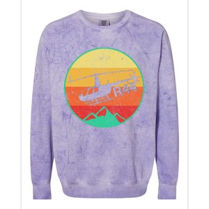 Robinson R 44 Helicopter Helo Aviation Aviator Pilot Gift Colorblast Crewneck Sweatshirt