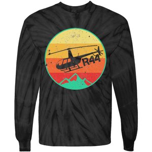 Robinson R 44 Helicopter Helo Aviation Aviator Pilot Gift Tie-Dye Long Sleeve Shirt