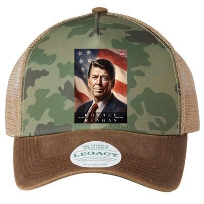 Ronald Reagan 40th President Of The United States Portrait Legacy Tie Dye Trucker Hat