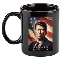 Ronald Reagan 40th President Of The United States Portrait 11oz C Handle Ceramic Mug