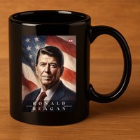 Ronald Reagan 40th President Of The United States Portrait 11oz C Handle Ceramic Mug