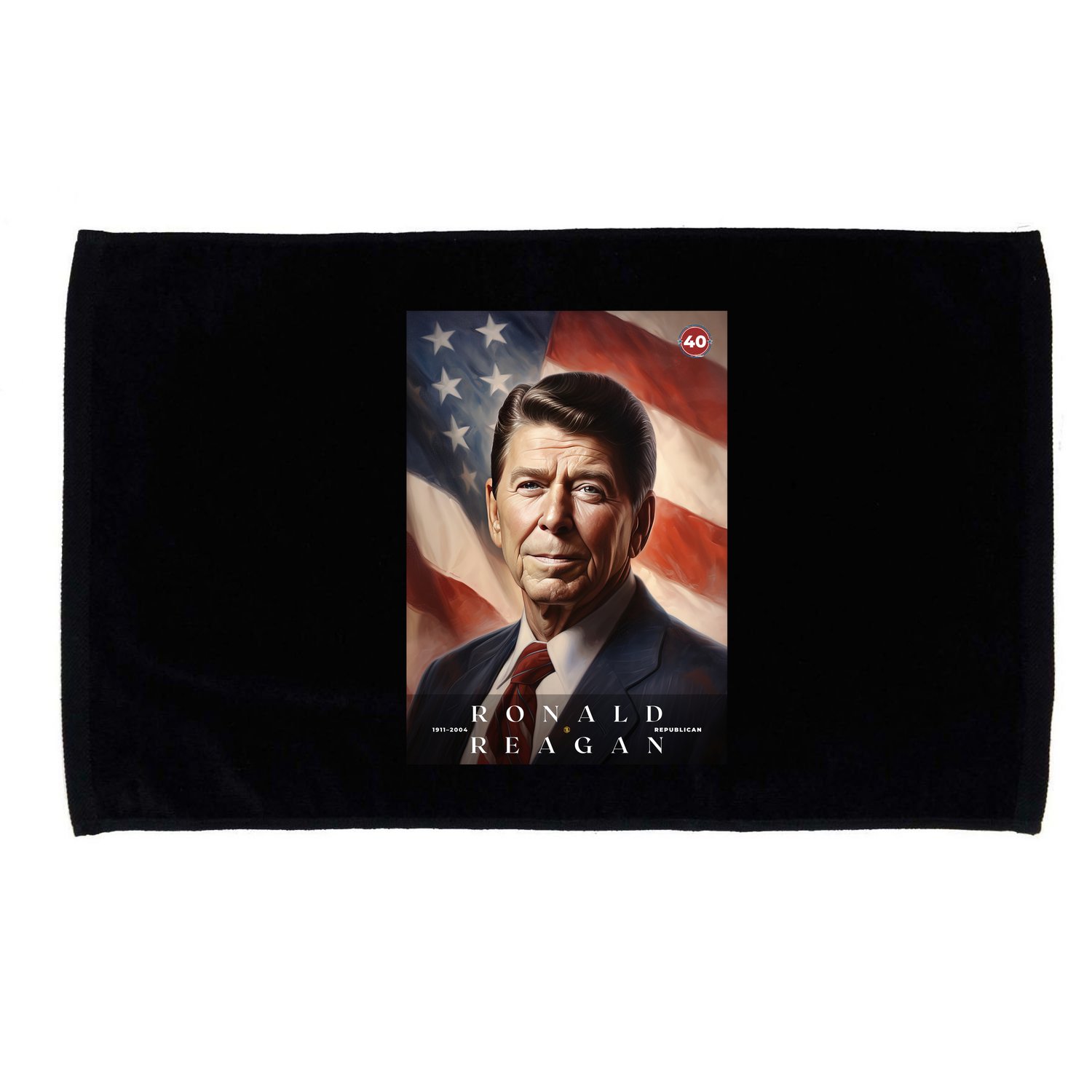 Ronald Reagan 40th President Of The United States Portrait Microfiber Hand Towel