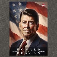 Ronald Reagan 40th President Of The United States Portrait Cotton Canvas Backpack