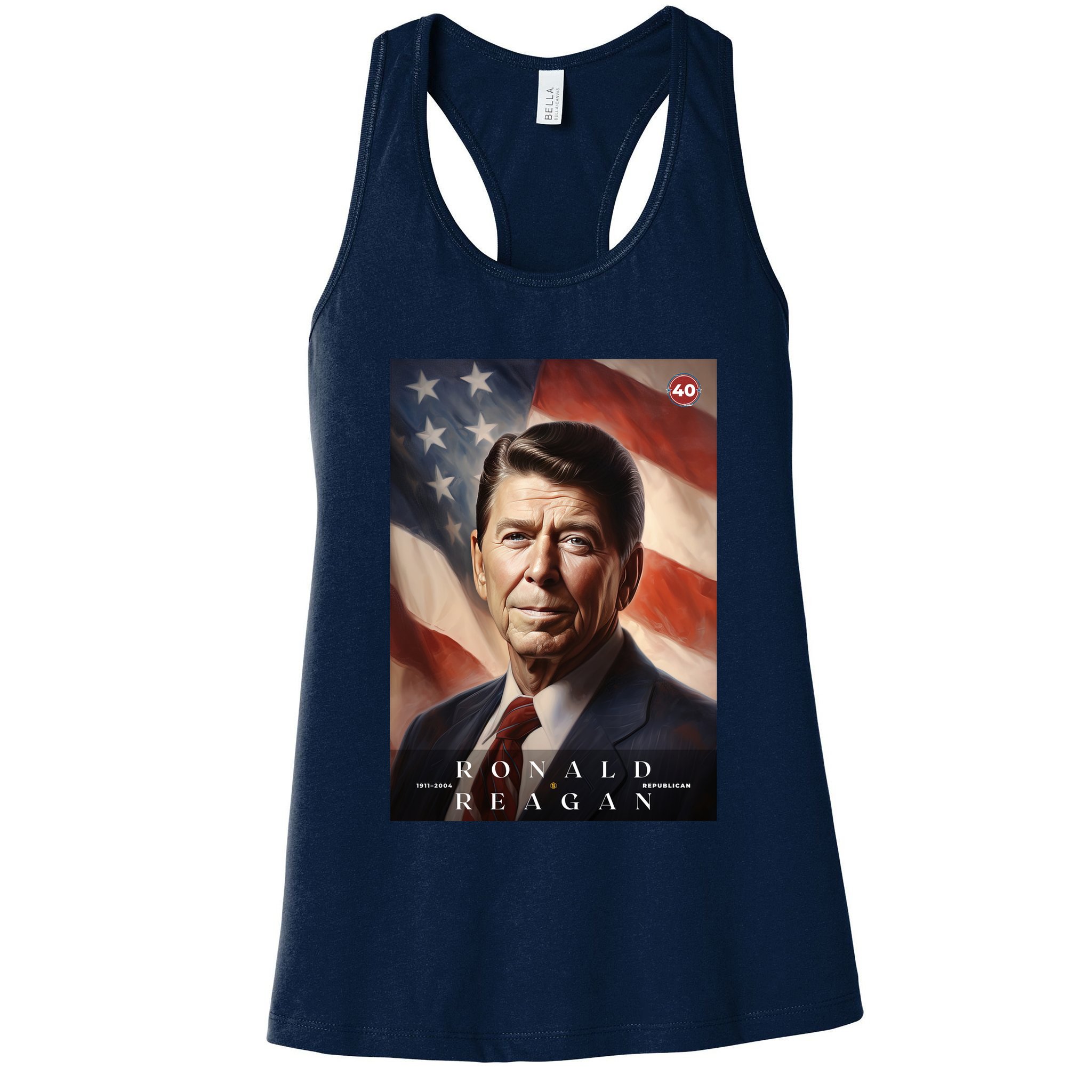 Ronald Reagan 40th President Of The United States Portrait Womens Tank Top