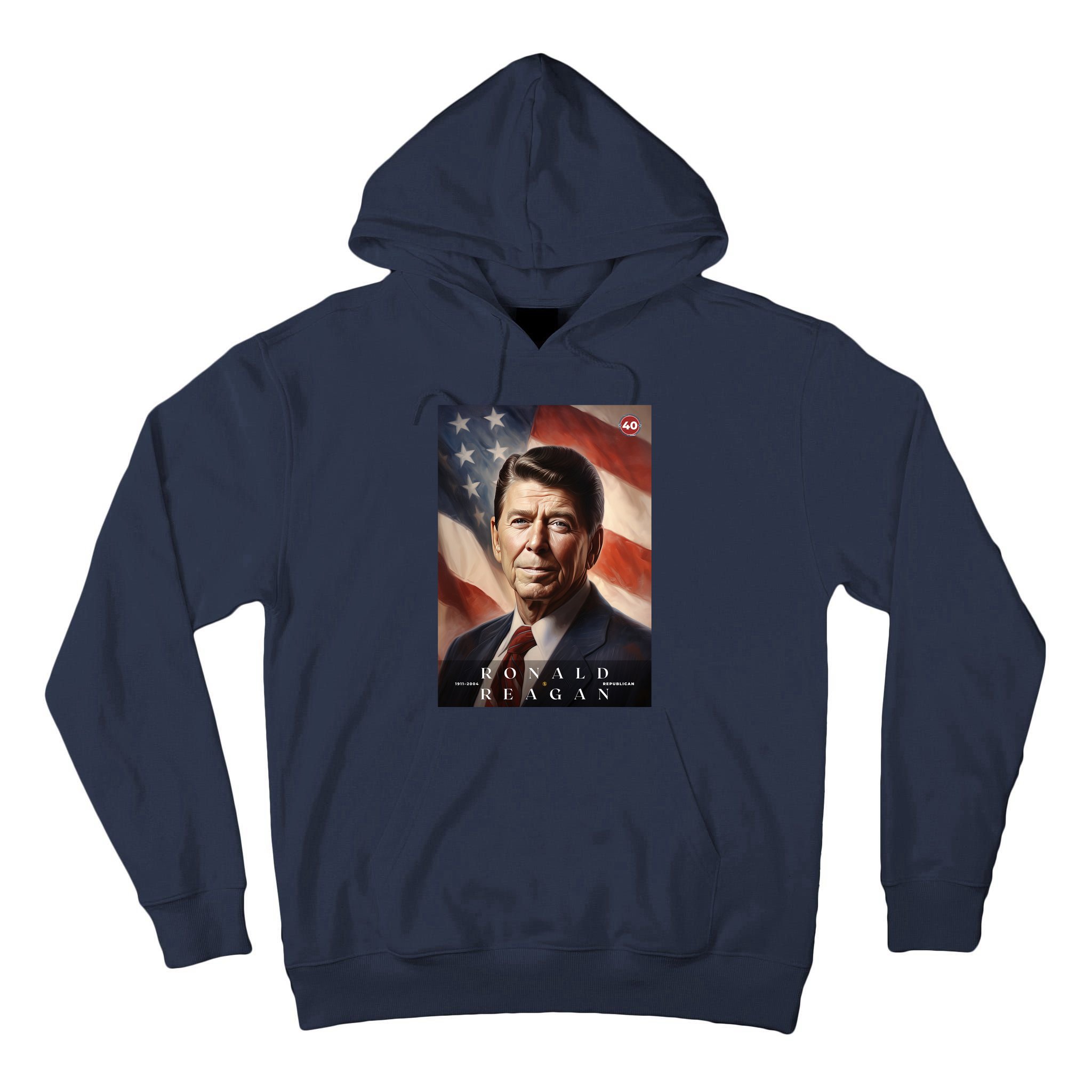 Ronald Reagan 40th President Of The United States Portrait Tall Hoodie