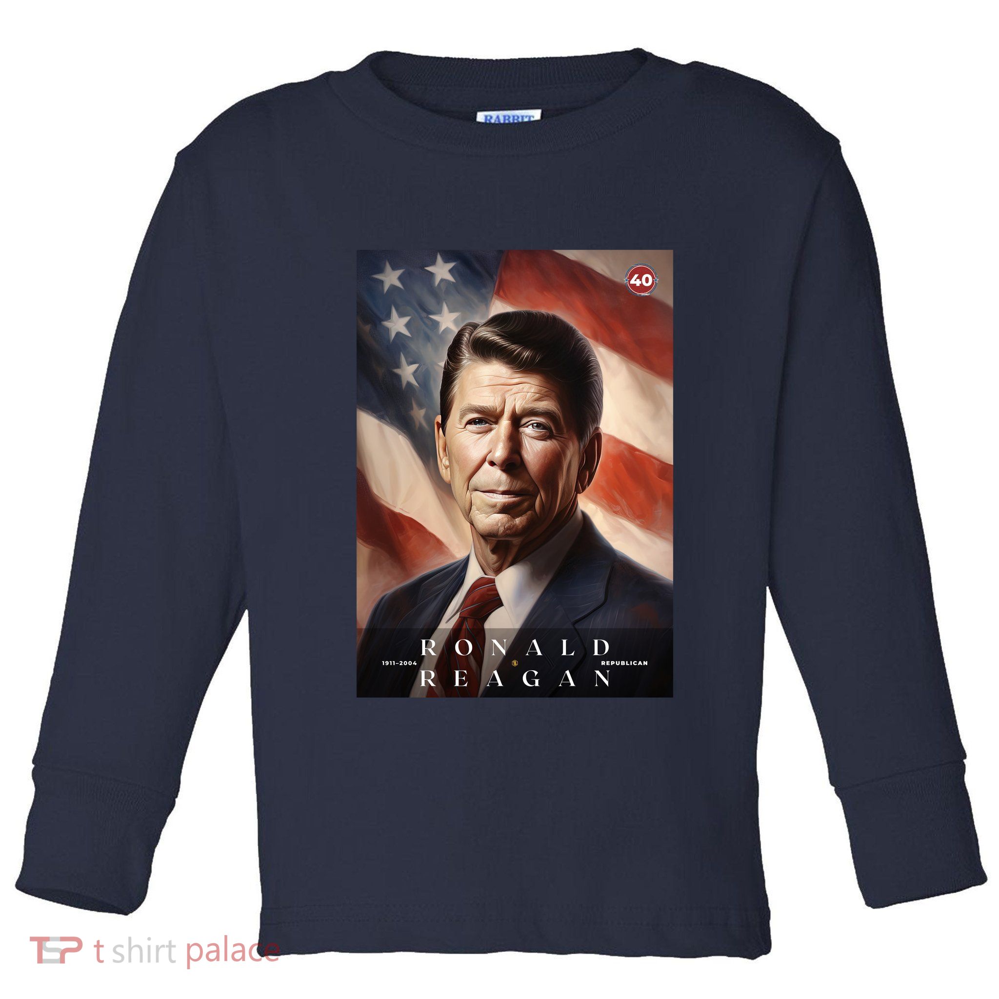 Ronald Reagan 40th President Of The United States Portrait Toddler Long Sleeve Shirt