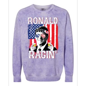 Ronald Ragin 4th Of July Merica Women American Flag Colorblast Crewneck Sweatshirt