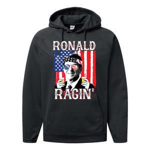 Ronald Ragin 4th Of July Merica Women American Flag Performance Fleece Hoodie