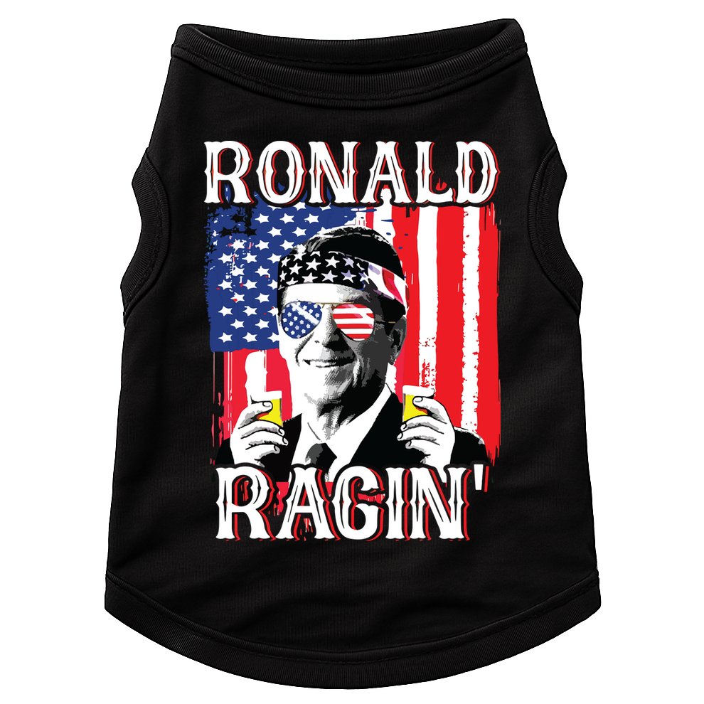 Ronald Ragin 4th Of July Merica Women American Flag Doggie Tank