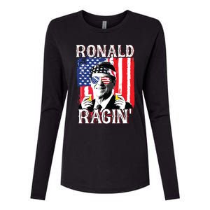 Ronald Ragin 4th Of July Merica Women American Flag Womens Cotton Relaxed Long Sleeve T-Shirt